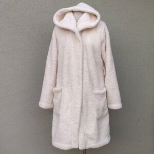 UGG White Sherpa Hooded Robe M